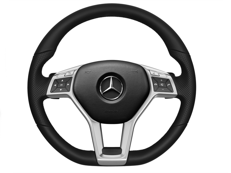 Leather steering wheel, with steering wheel shift paddles