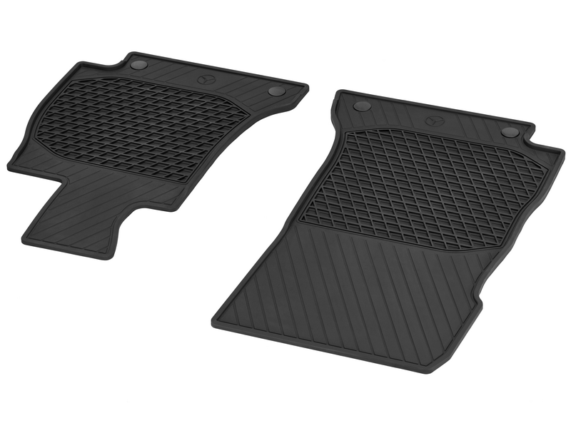 thumbnail interactive-video image 1 of BDK All-Weather Car Floor Mats – 4-Piece Set, Black Rubber, Trimmable Fit For Mercedes-Benz 1 of 4