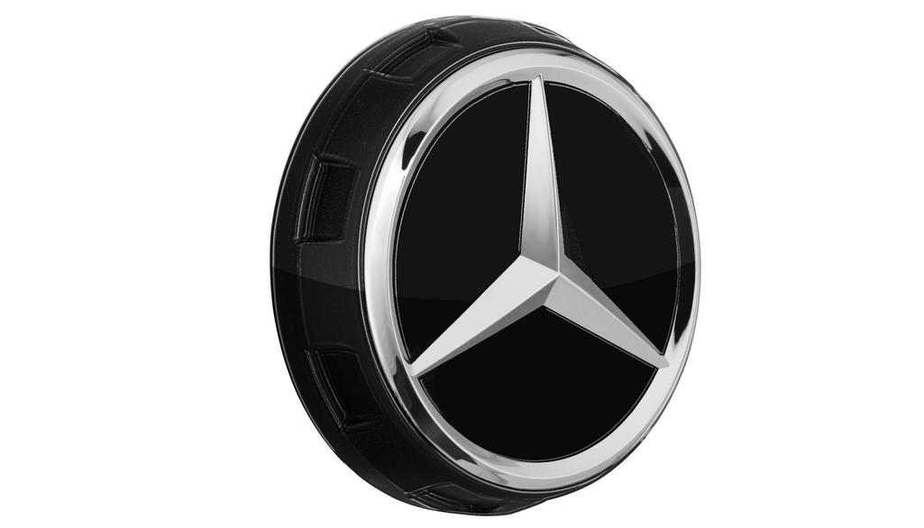 1x Cache Moyeu Centre Roue Mercedes classe A, B, C, E, S, SLK,AMG - Noir  Silver