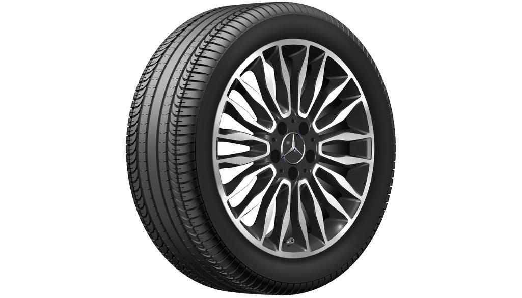 Cache de moyeu de roue Mercedes-Benz AMG, design de fermeture centrale,  argenté