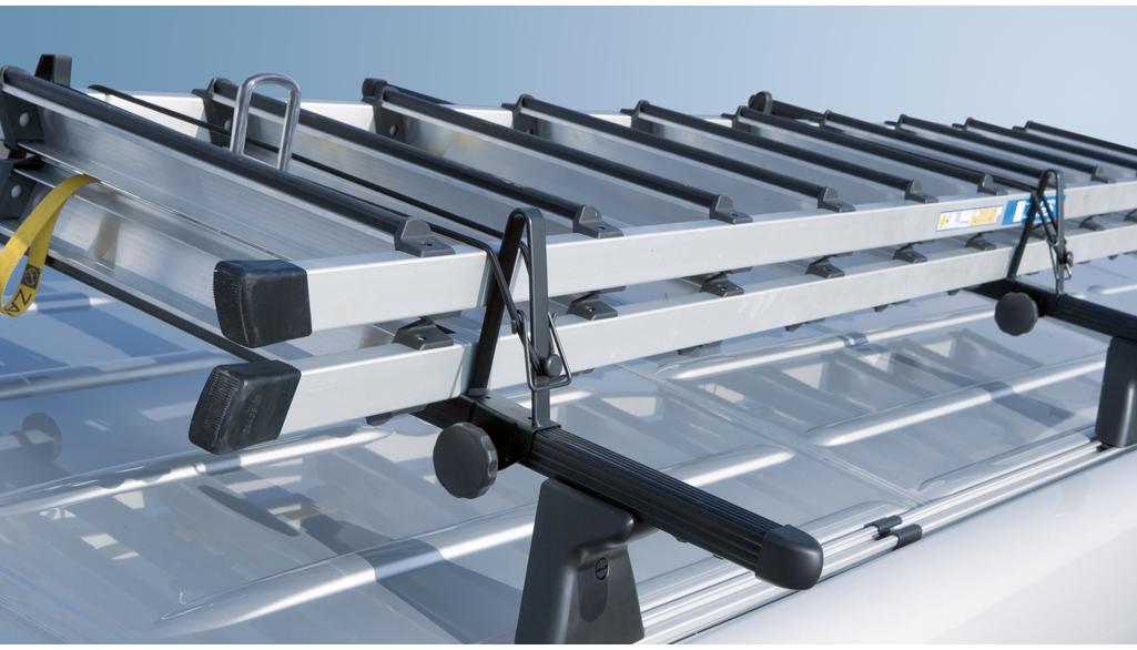 Leiterhalter, für Dachgrundträger Standard Stahl /  Kunststoff, schwarz