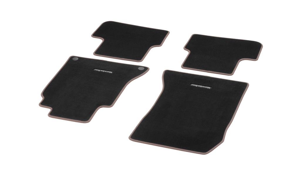 Velour floor mats, CLASSIC, set, 4piece (black / nut brown) Floor