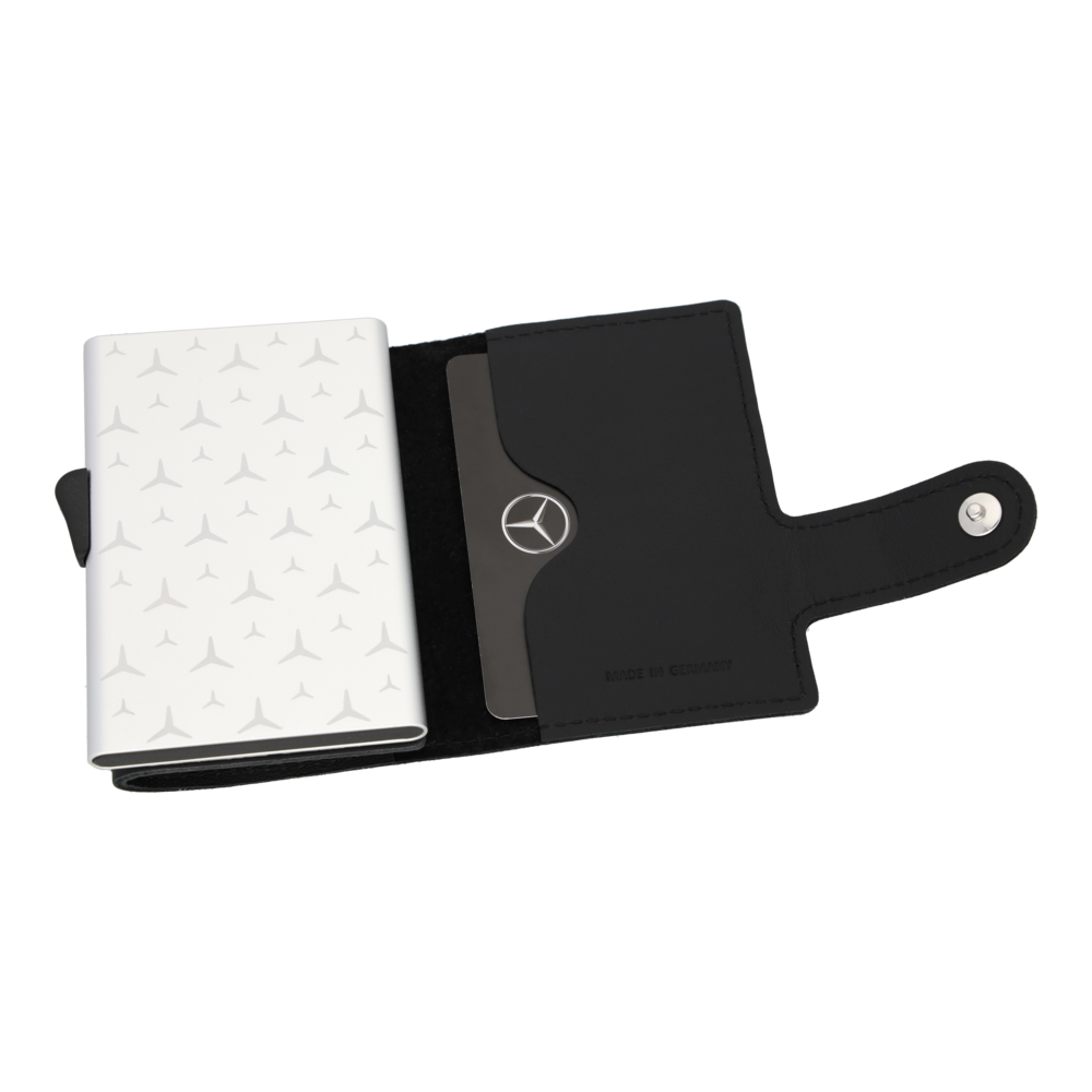 Miniportafoglio, Upcycling (nero, pelle di vitello) Borsellini