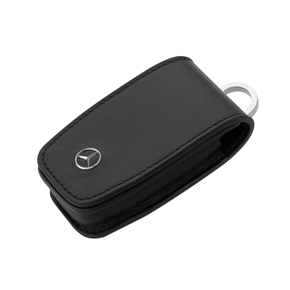 Leder Schlüssel Cover Schutzhülle Etui für Mercedes-Benz Schlüssel Key schwarz