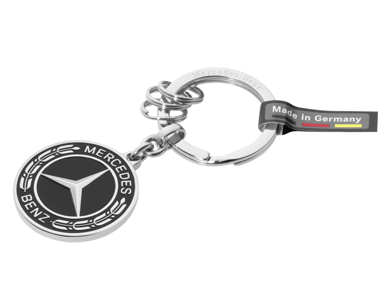 Schlüsselanhänger Untertürkheim Mercedes-Benz Edelstahl schwarz/silberfarben 