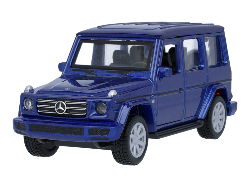G-Class cross-country vehicle W463
Children's toy with pullback function
1:43, manufacturer: Heinrich Bauer
Suitable for children aged 3+
Designo hyacinth red metallic B6 696 1101
Brilliant blue B6 696 1102
Designo night black magno B6 696 1103
Sand B6 696 1104
Designo diamond white bright B6 696 1105
