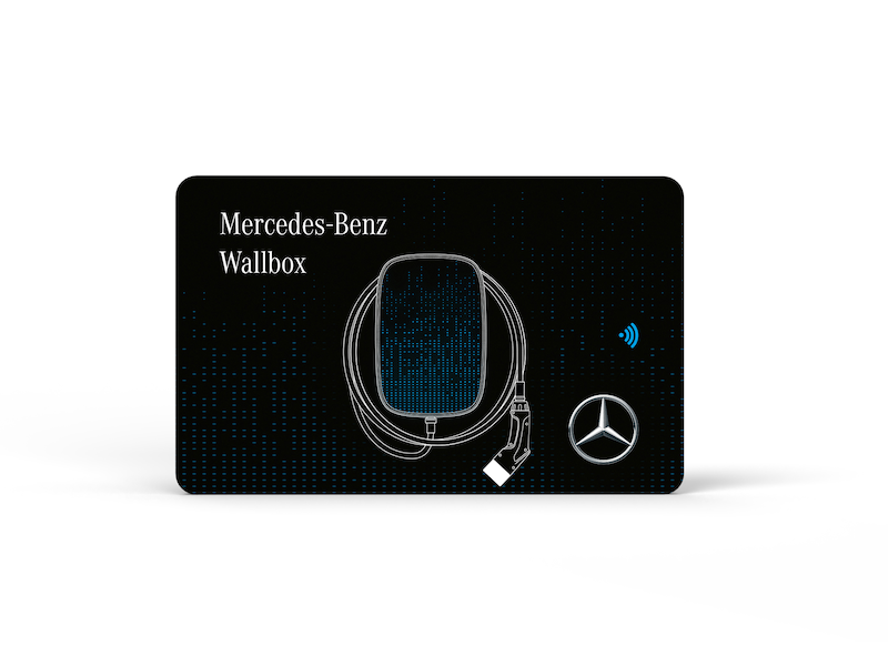The Mercedes-Benz RFID card enables you to authorise various users* to charge using your wallbox, while at the same time protecting your wallbox from unauthorised access by third parties. When using the RFID card management process, charging at the wallbox can only begin after an authorised user has presented a corresponding RFID card.**