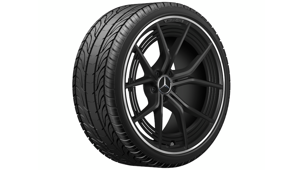 AMG Schmiederad, (10 J x 21 ET 30, schwarz matt, Felgenhorn 