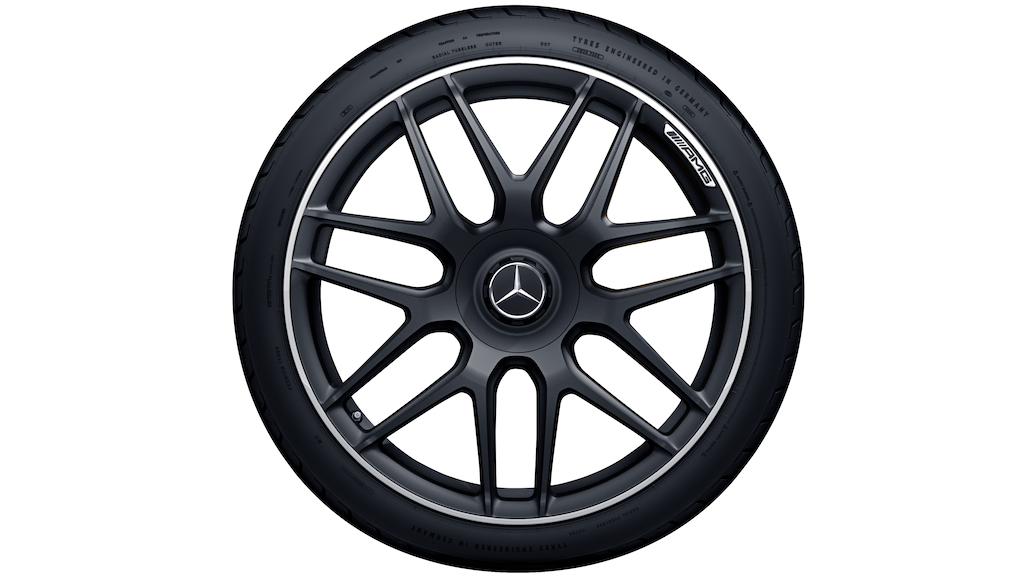 AMG Schmiederad, (9,5 J x 20 ET 25, schwarz matt, Felgenhorn 