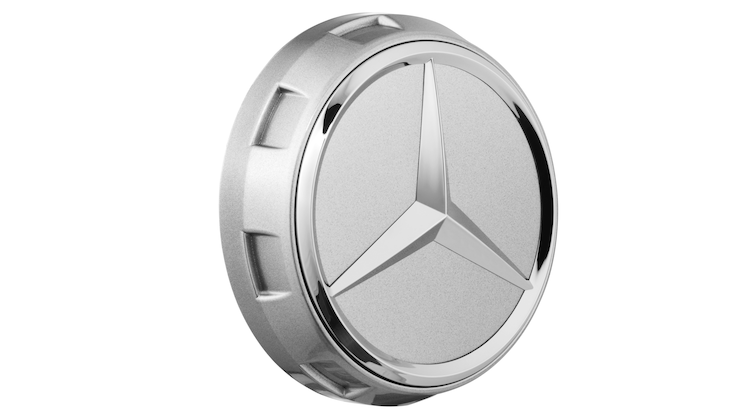 AMG hub caps in centre lock design chromeshadow dark metallic Wheel accessories Wheels Sedan W213 04 16 07 20 Mercedes Benz