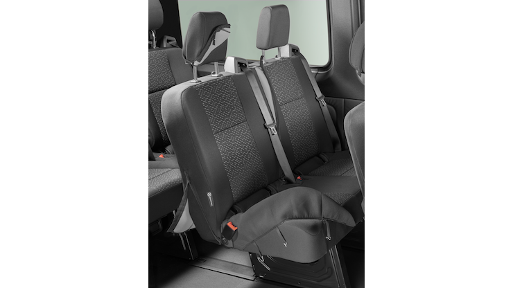 Seat cover 3 seater bench seat Standard Passenger compartment narrow LHD RHD black Seat covers Protectors covers All models Model series 910 Sprinter 06 18 Mercedes Benz Genuine Accessories