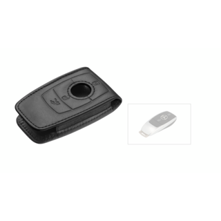 Custodia Portachiavi Auto In Pelle Morbida - Organizer Universale Con Moschettone, Protezione Anti-Usura, Accessorio Auto Uomo Donna, Nero