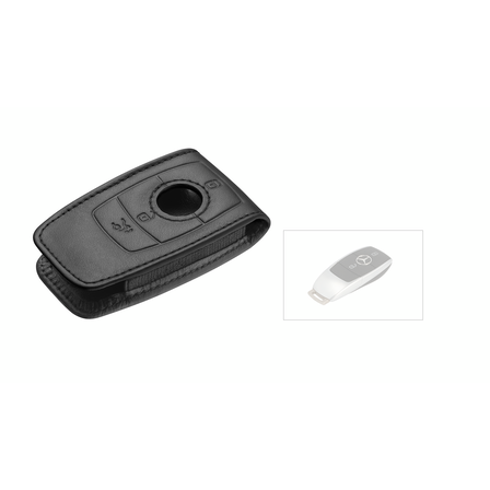 Custodia Portachiavi Auto In Pelle Morbida - Organizer Universale Con Moschettone, Protezione Anti-Usura, Accessorio Auto Uomo Donna, Nero