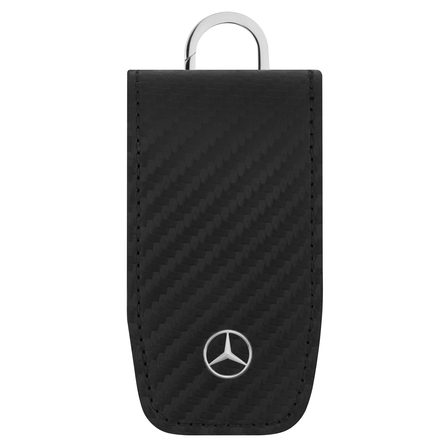 Custodia Portachiavi In Pelle Scamosciata Per Mercedes Classe C/E/S/GLC/AMG/EQS – Cover 3 Tasti Con Portachiavi Incluso, Compatibile Con Modelli 2023-2025