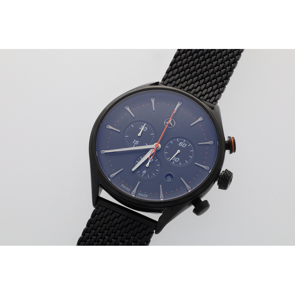 Armbanduhr Herren, Sport Fashion (schwarz / orange, Edelstahl) | 2  