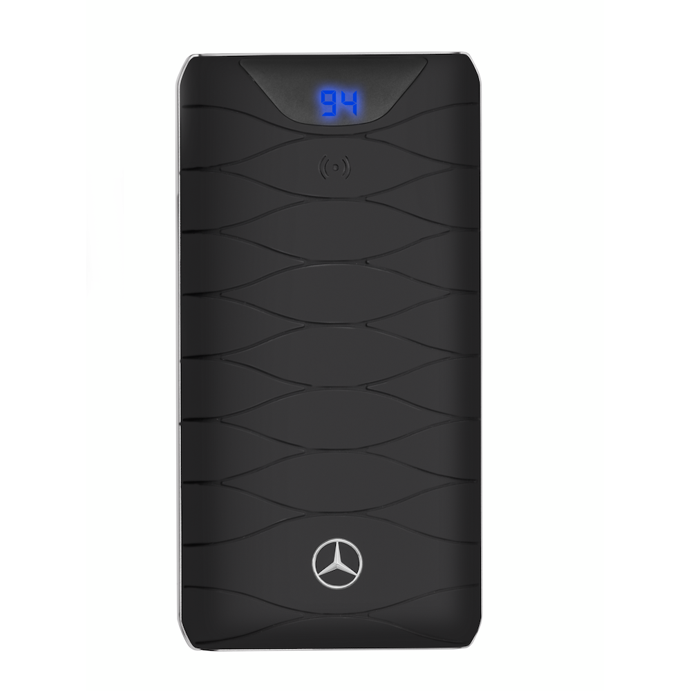 Powerbank, Aufladestation (schwarz / silberfarben, Kunststoff 