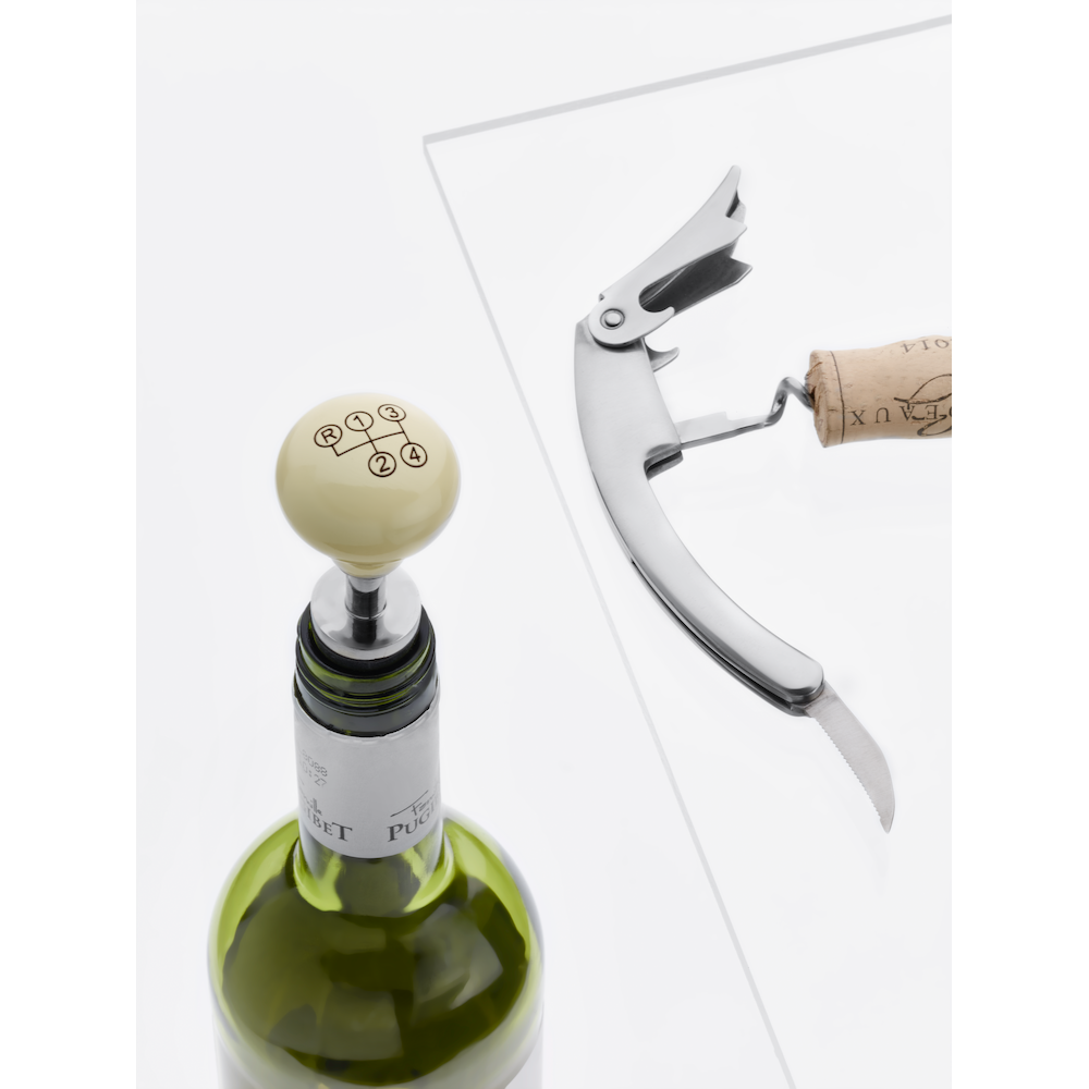 Weinset, 300 SL, Schaltknauf (silberfarben / cremebeige, Edelstahl  